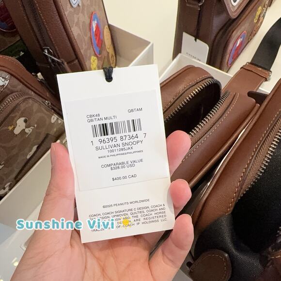 NWT Coach X Peanuts Sullivan Crossbody Bag Signature Canvas Snoopy Print CBK48 - Picture 4 of 9